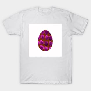 Easter egg - animal print with stains, isolated on white background. Simple violet and red boho watercolor. Design for background, cover and packaging, Easter and food illustration, greeting card. T-Shirt